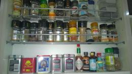 Spice Jars in the cupboard